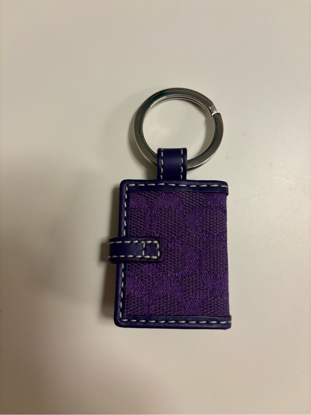 Coach Purple Signature Photo Book Keychain - Picture 3 of 5